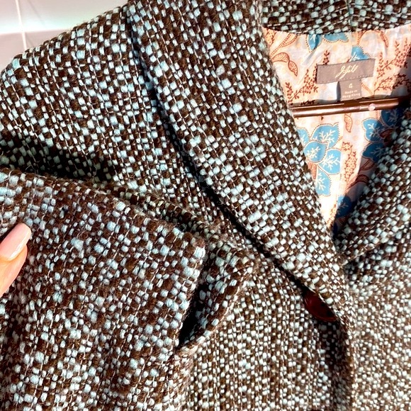 J. Jill brown and green textured fabric jacket - Picture 3 of 7